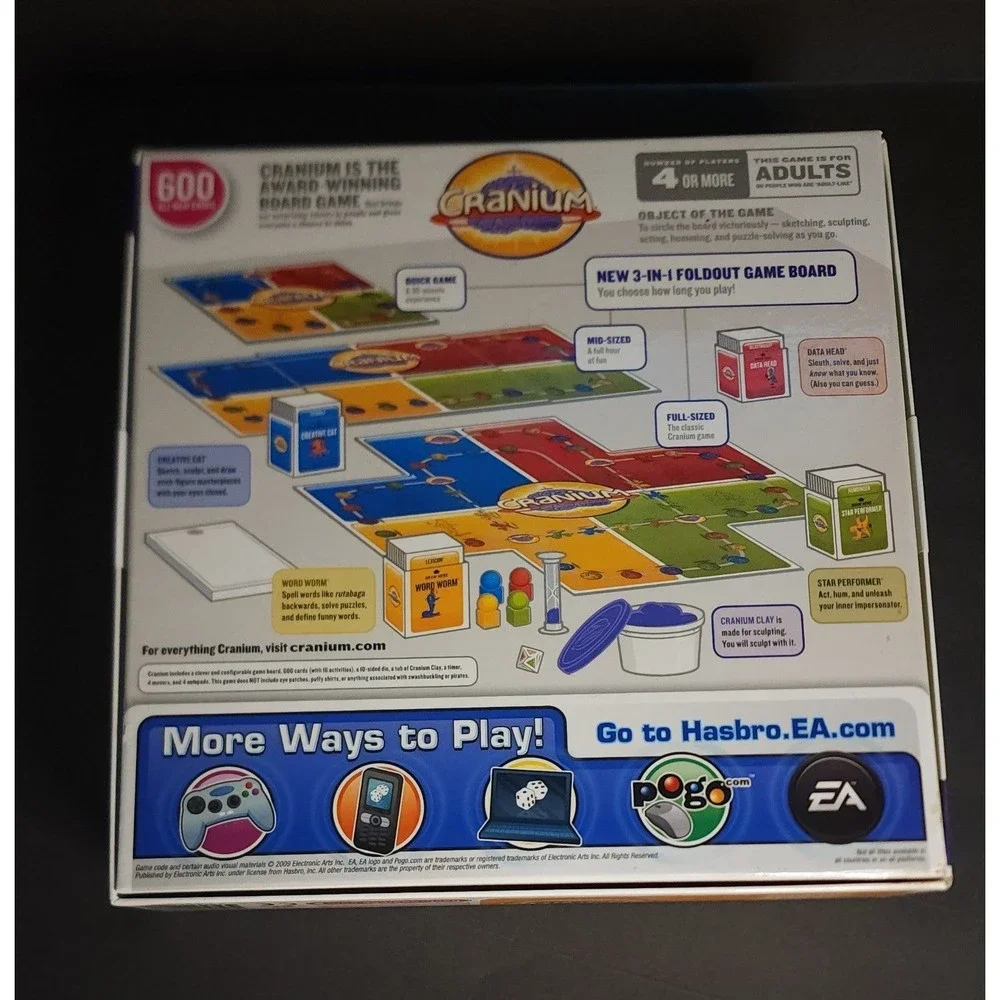 Cranium Outrageous fun for everyone 3 in 1 game board